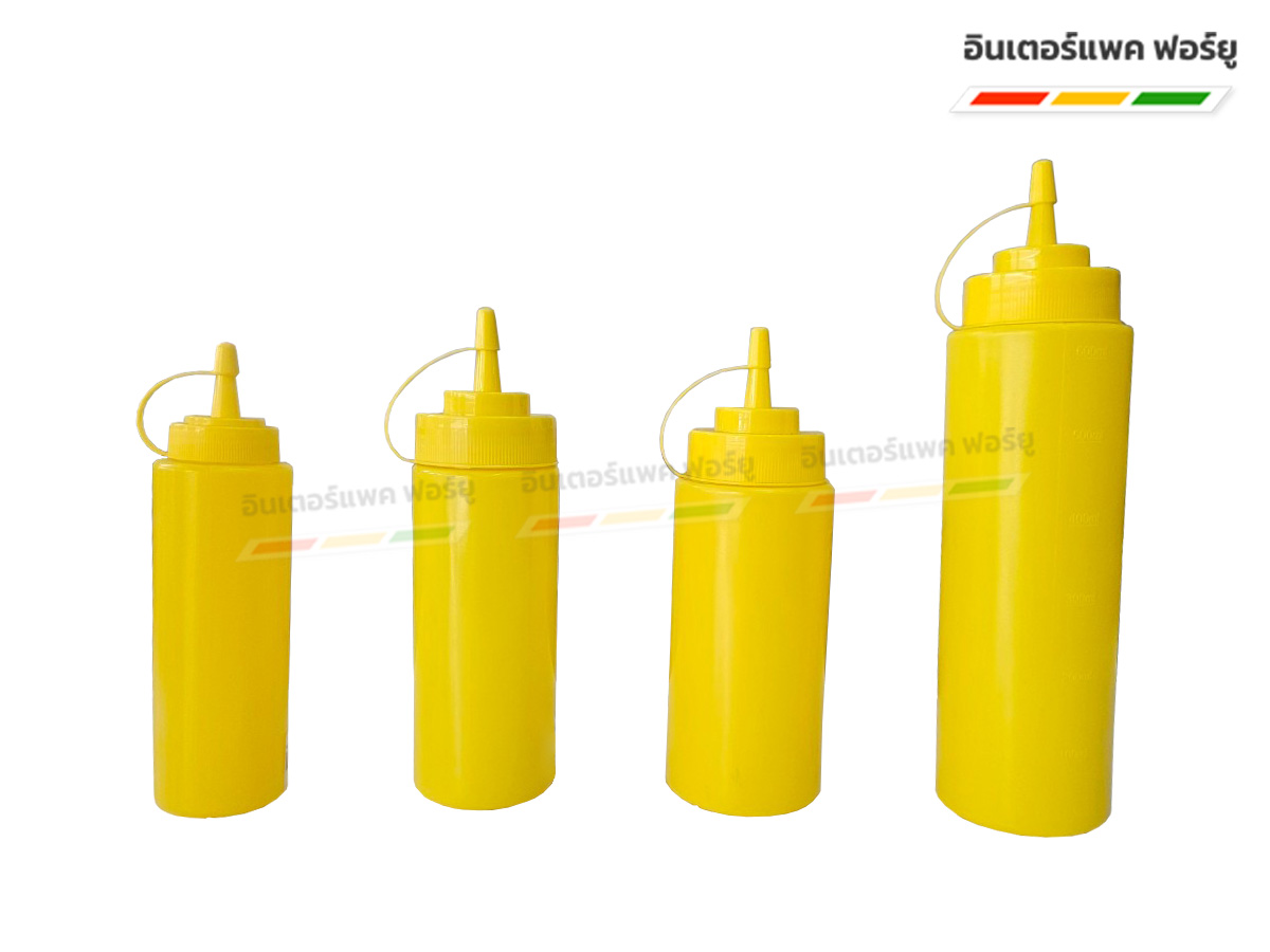 ขวดบีบ 8,12,16,24 oz สีเหลือง